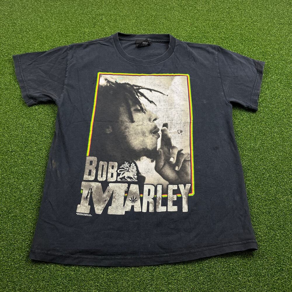 Vintage Bob Marley 2006 Zion Rootswear Reggae Rasta Graphic Band Tee M